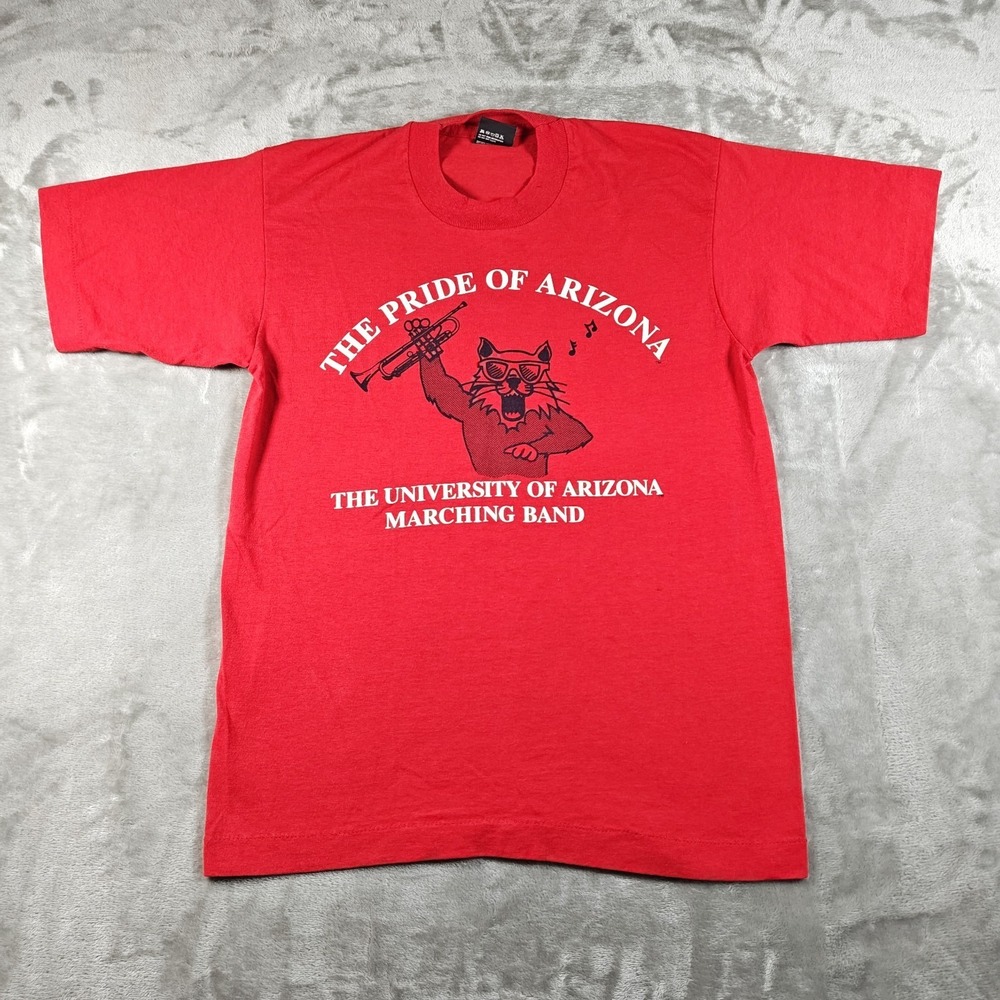 Vintage University of Arizona Marching Band Shirt Mens Medium Wildcats 80s USA